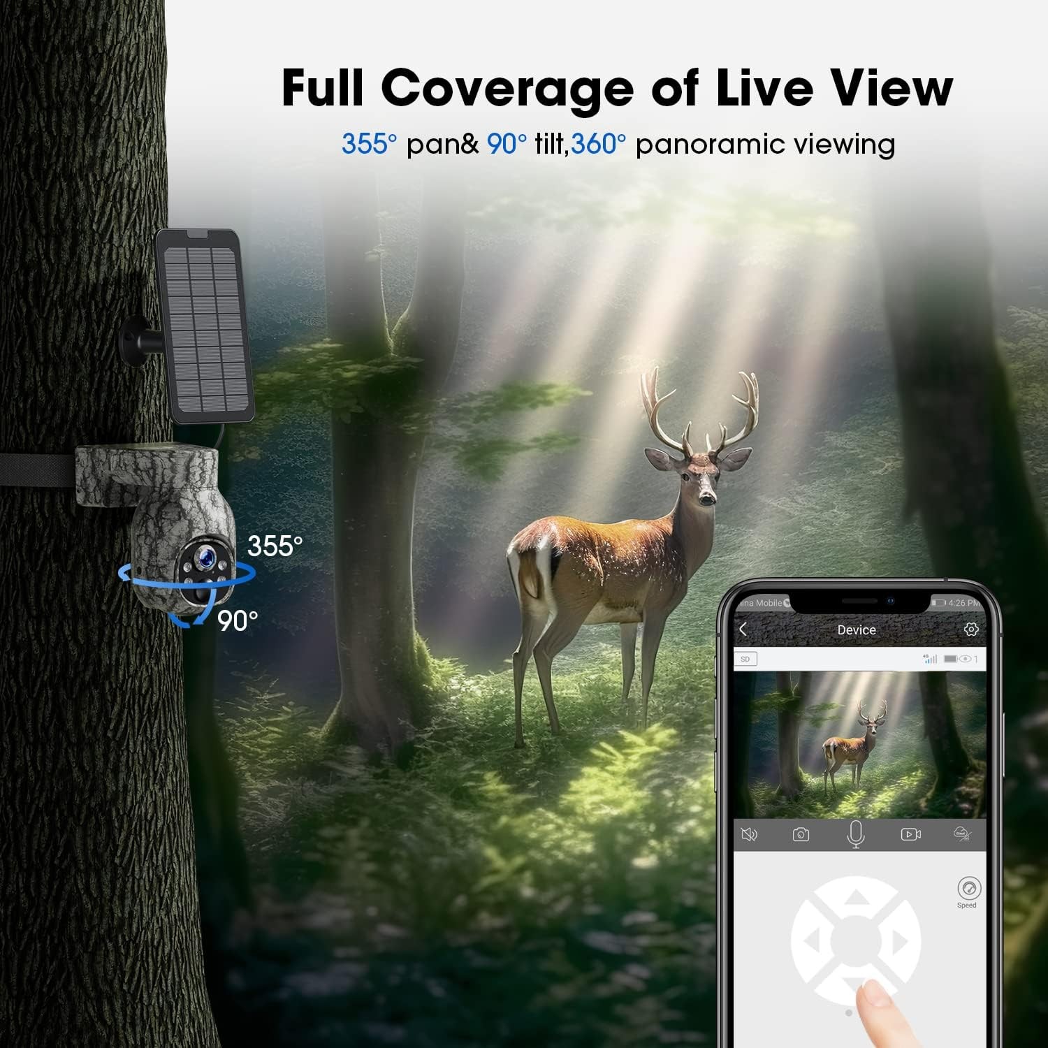 2* Campark 2K 4G LTE Cellular Solar PTZ Trail Camera Security Camera + SIM Card