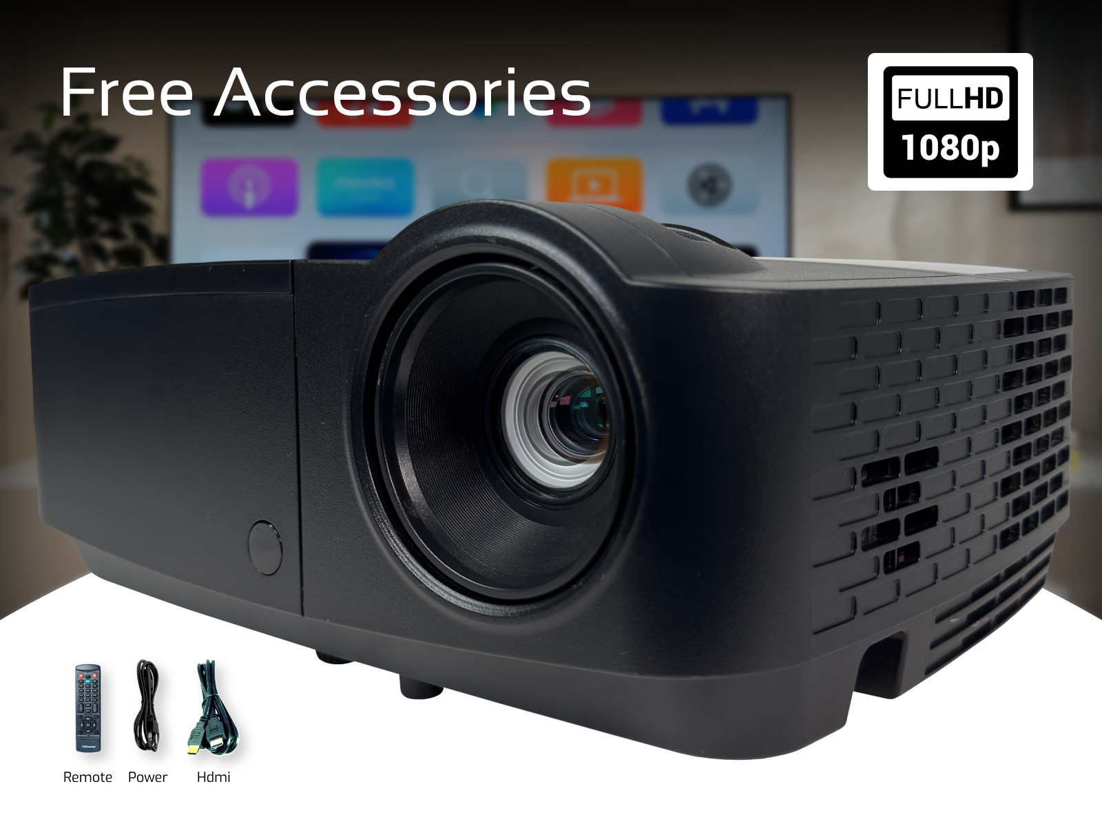 InFocus SP1080 DLP Projector for Home Cinema 3500 Lumens 1080p Eco Mode w/Bundle