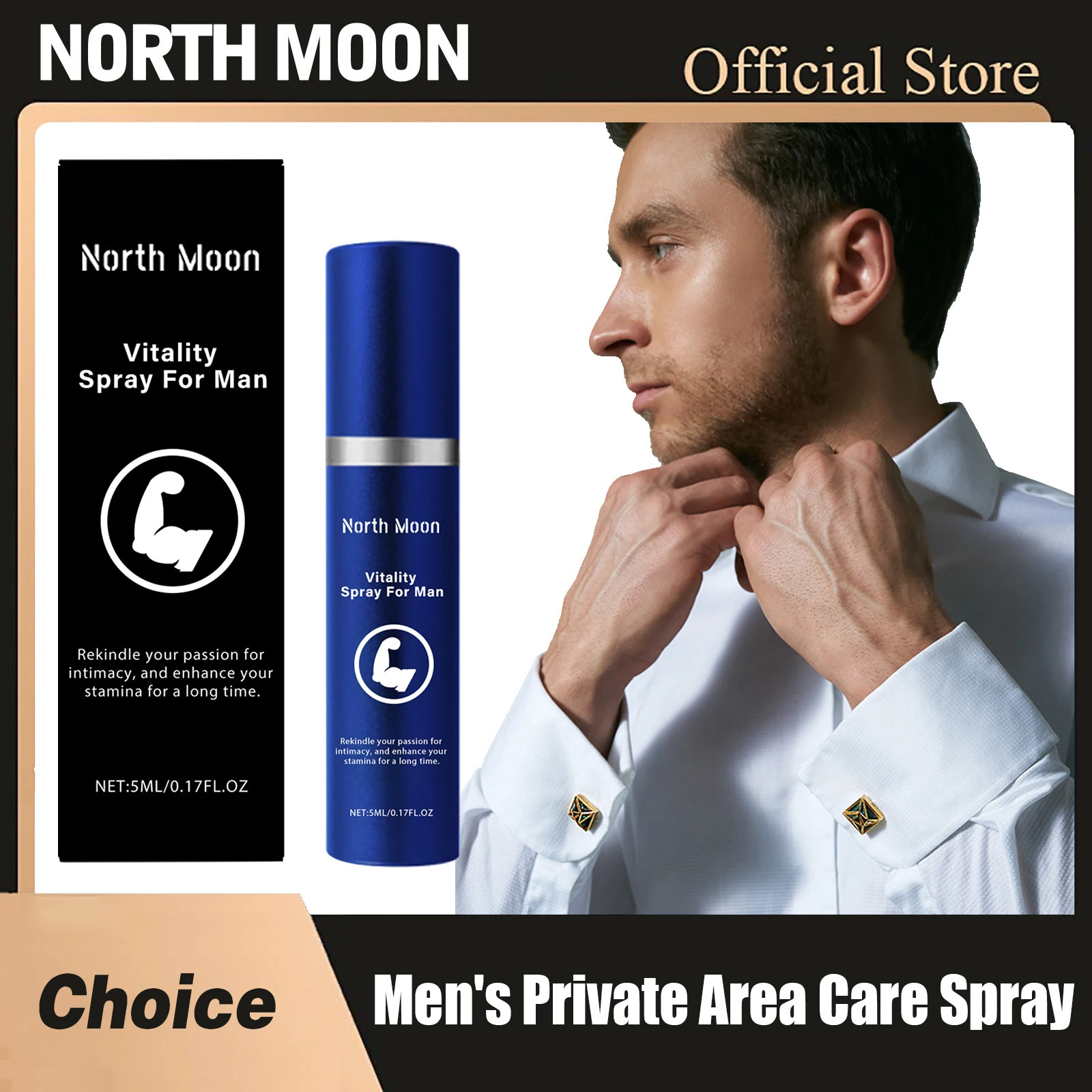 North Moon Men's Private Area Care Spray Long-Lasting Sex Time Enlargement Oils