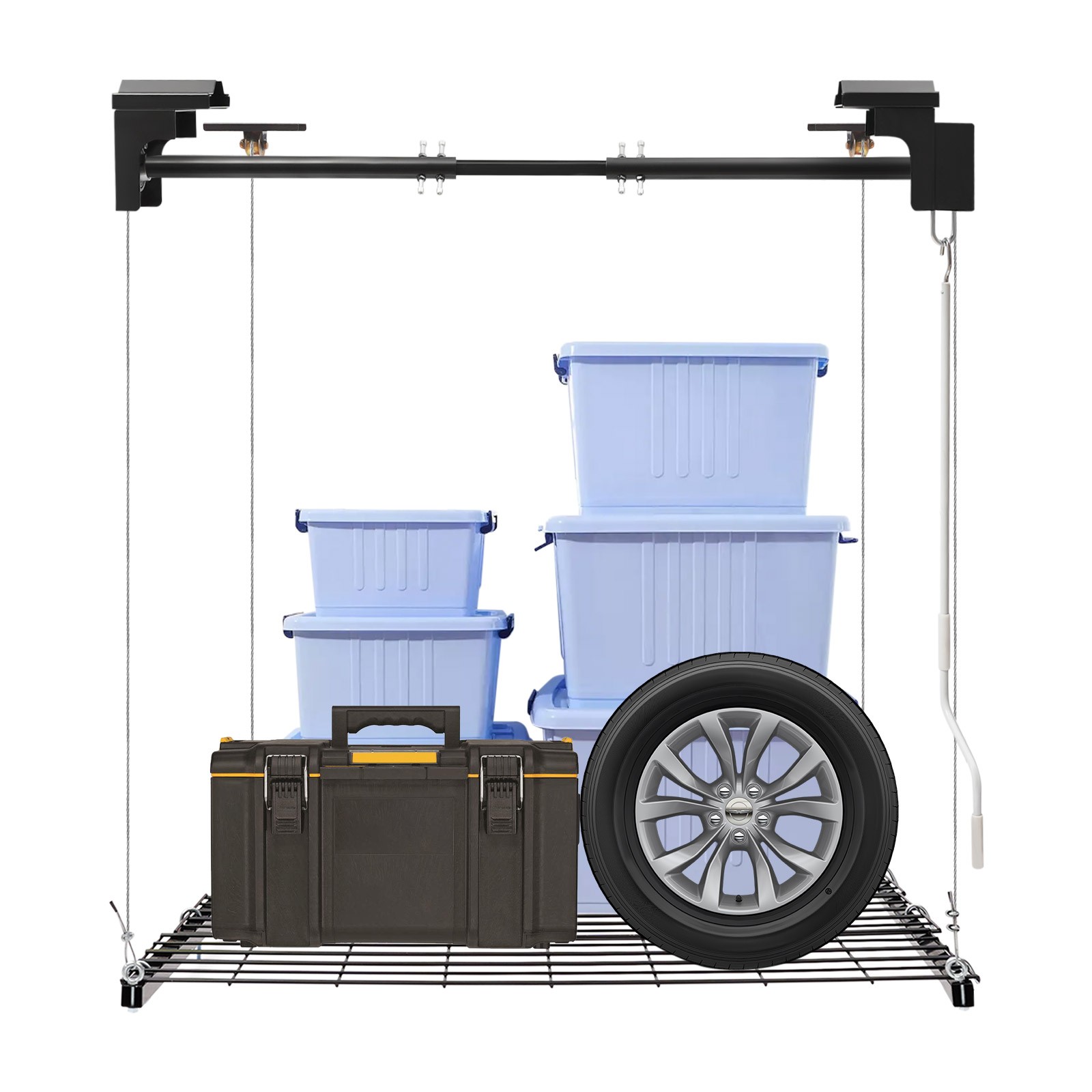 250lbs Overhead Garage Lifting Storage Rack Ceiling Mount Hanging Organizer Unit