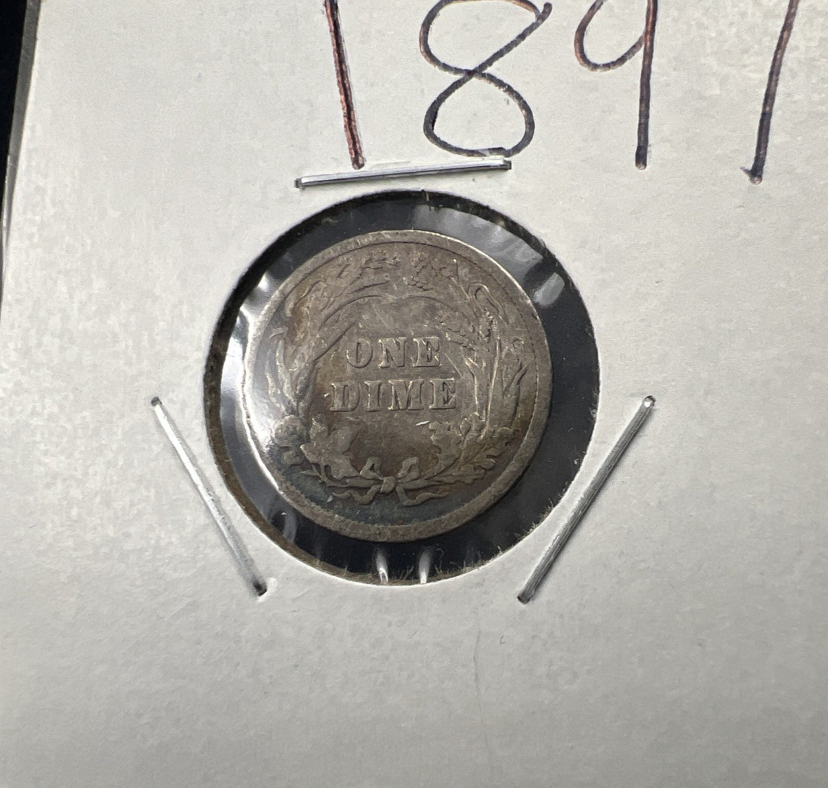 1897 10C Barber Silver Dime Coin VG Very Good Circ SK#a