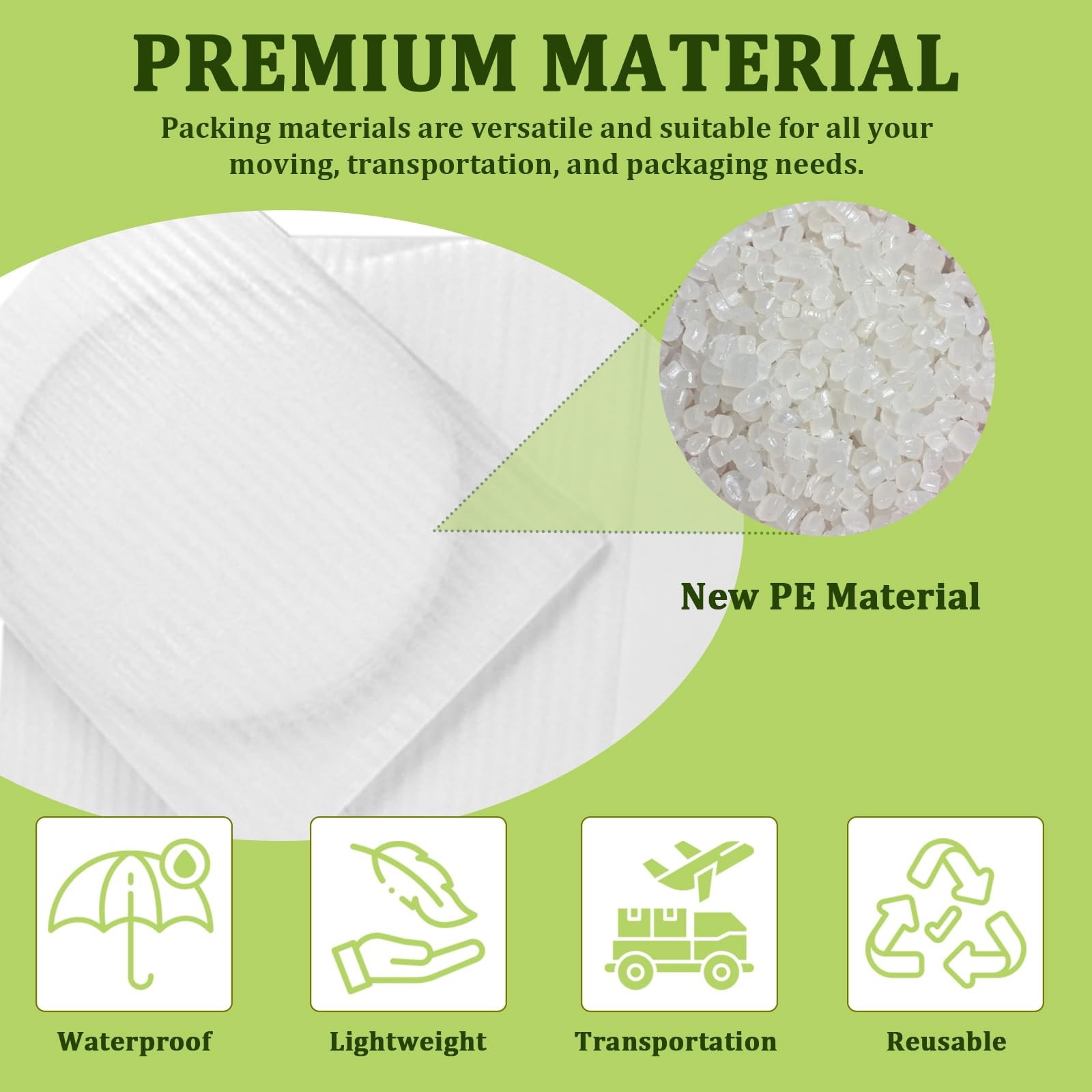 200PCS Cushion Foam Pouches Moving Packaging Supplies 4 Sizes 12x12 10x10 8x8 6x
