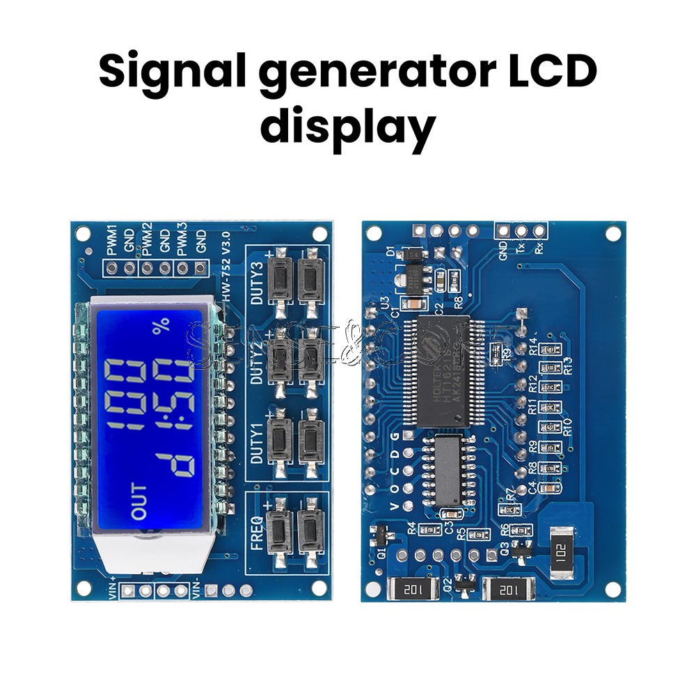 Signal Generator 3-Channel PWM Pulse Wave Frequency Duty Cycle Adjustable Module