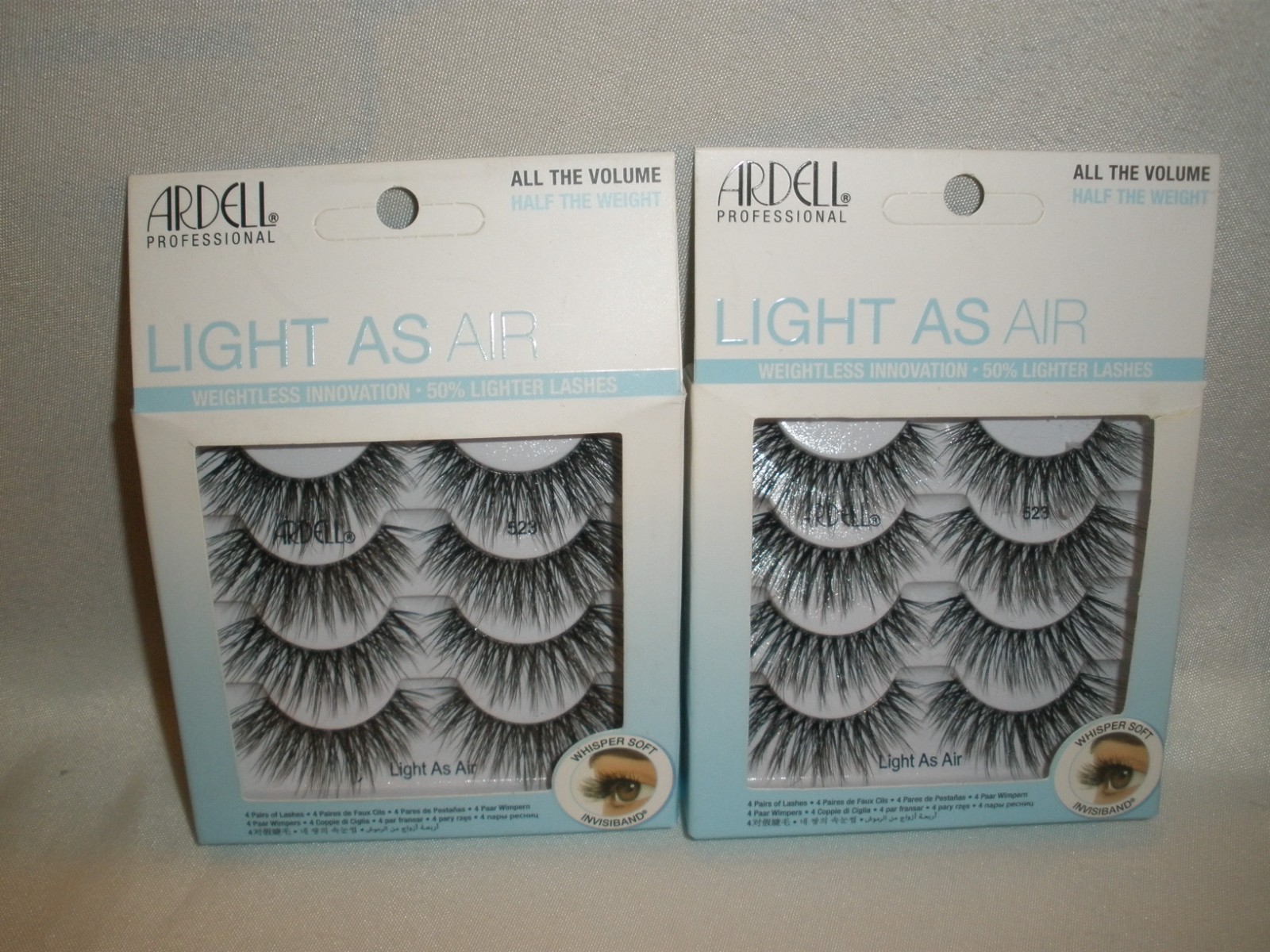 New Lot of 2 Ardell Light As Air 4 Pairs of Lashes Style 523 (8 Pairs Total!)