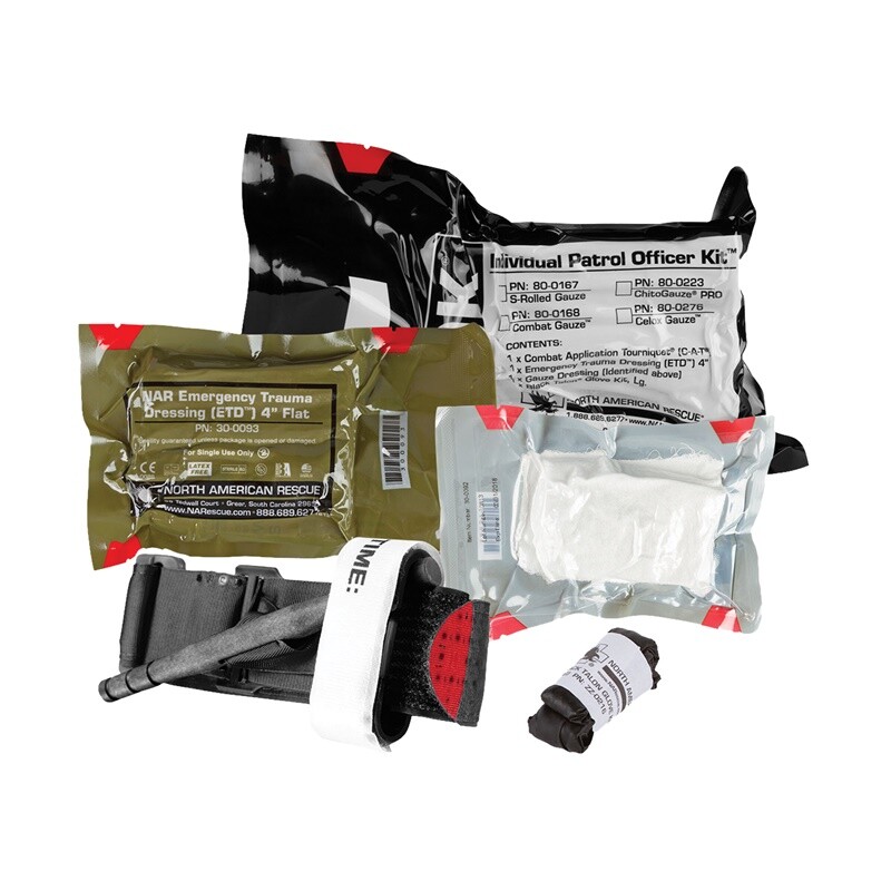 North American Rescue Individual Patrol Officer Kit (IPOK)  Medical Kit  80-0167