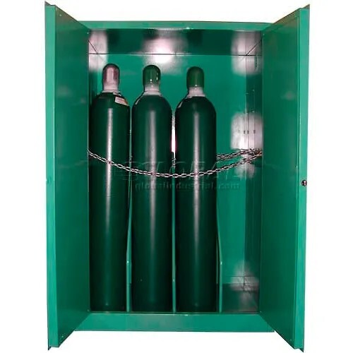 NEW! 12 H Cyl Vert Medical Fire Lined Gas Cabinet 43"Wx34"Dx65"H, Manual Close!!