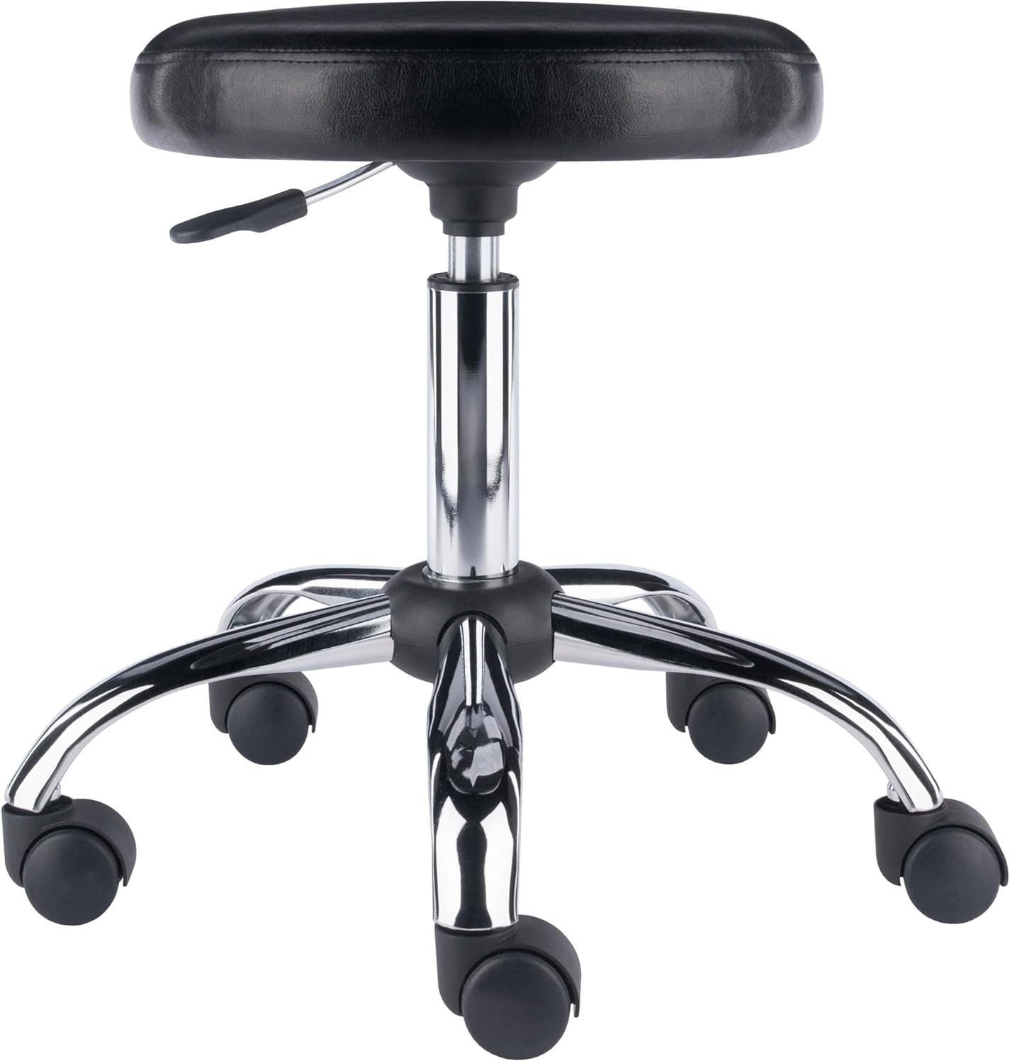 Wood Clark Round Cushion Swivel Stool with Adjustable Height