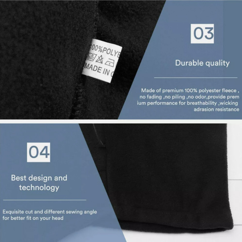 Winter Thermal Windproof Ski Mask Balaclava Fleece Full Face Mask for Men Women