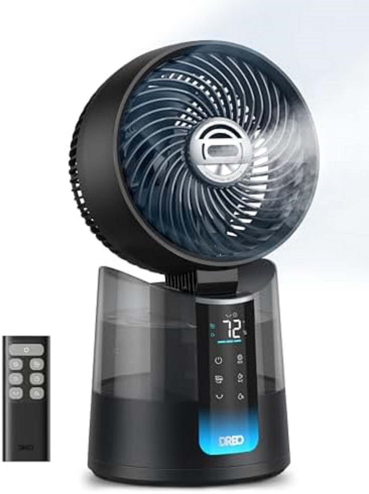 Misting Fan 26 ft s Wind Speed Oscillating Remote Control Black DR-HEC006 DREO