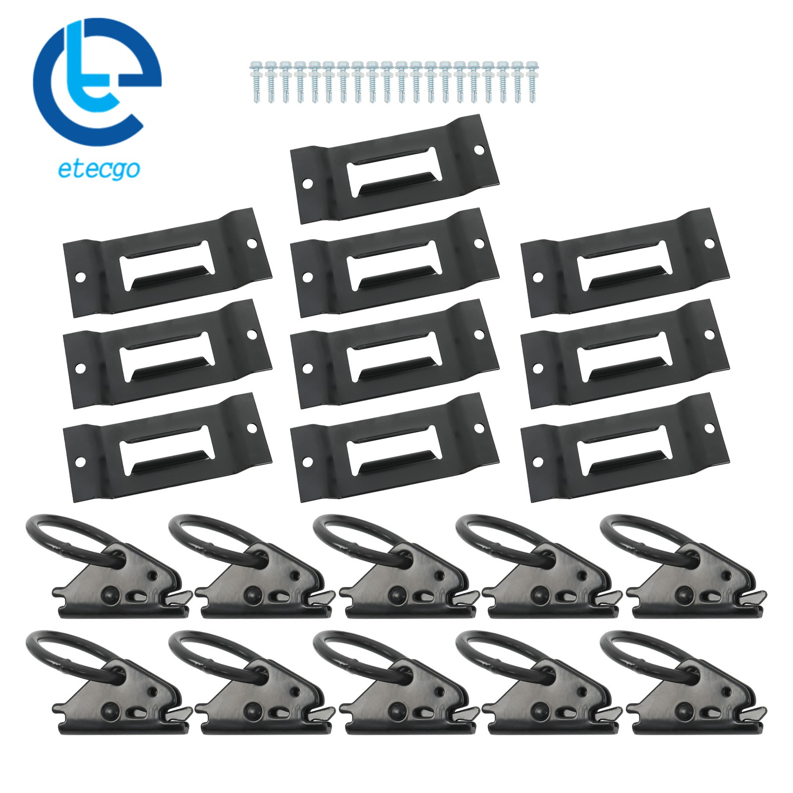 20 Pack Single Slot E Track Rail Kit Black Powder Coated Fit For Trailer Truck