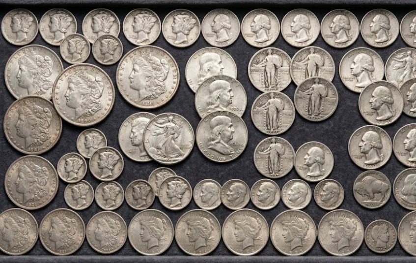 90% SILVER - 1/2 OUNCE USA COINS LOT HALF DOLLARS QUARTERS DIMES + WHEAT PENNIES