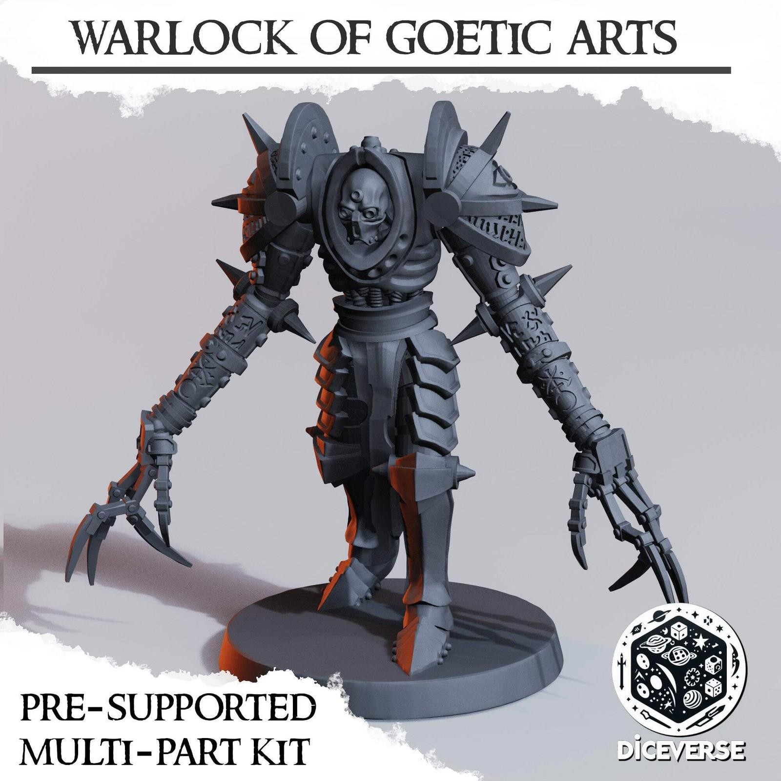 Trench Warlock of Goetic Arts x2 Grimdark Diceverse Resin 32mm Miniature