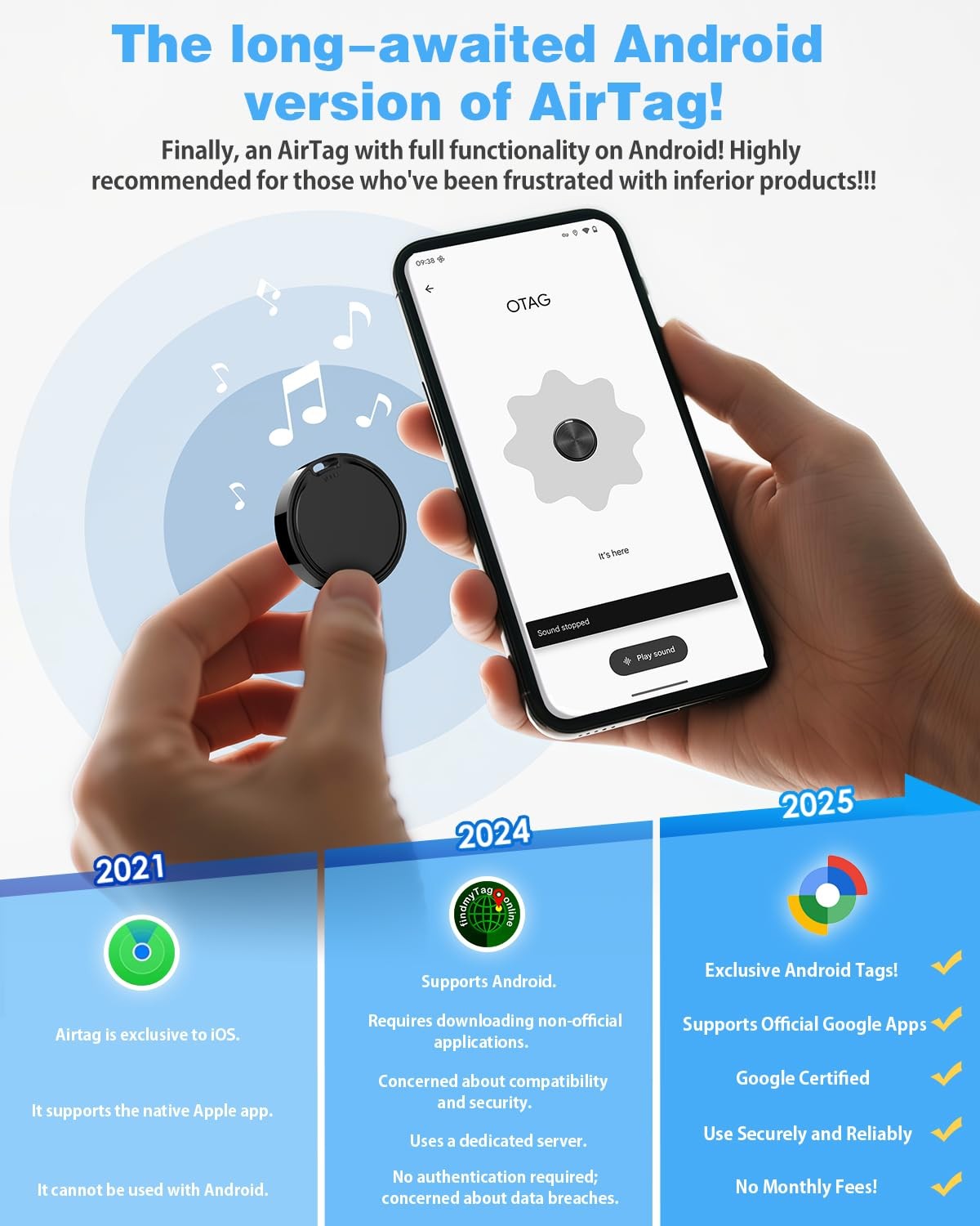 Air Tags for Android,Air Tags-1 Pack Android,Android Tracker Tags,2 Black-1