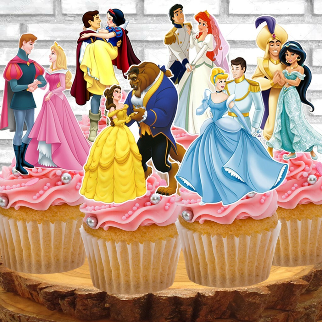 Disney Princesses and Prince Cupcake Topper (12pcs)