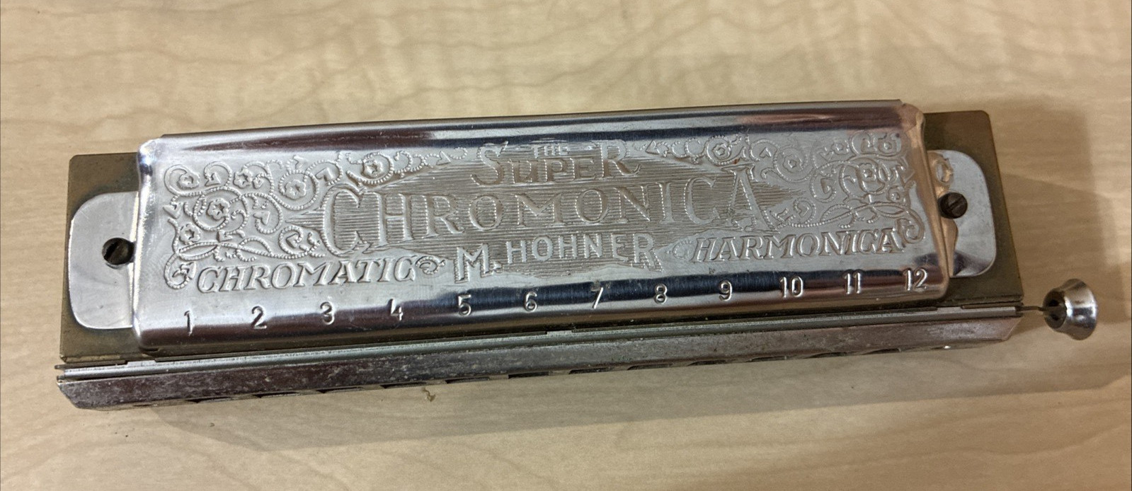 Harmonica, Super Chromonic, M Hohner, Germany w. Case