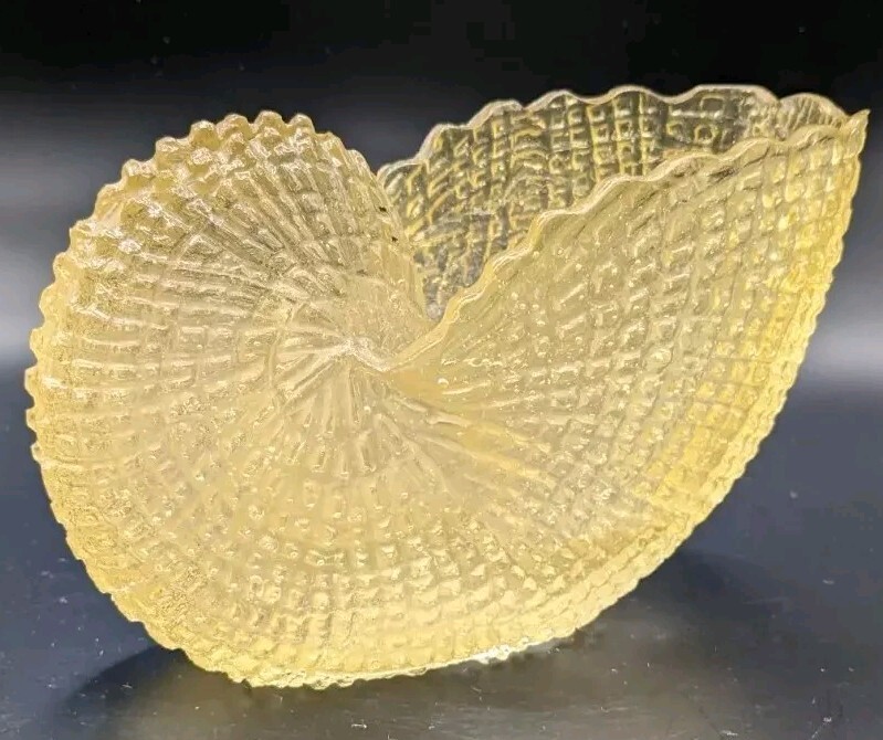 Nautilus Planter, Yellow Textured Lucite