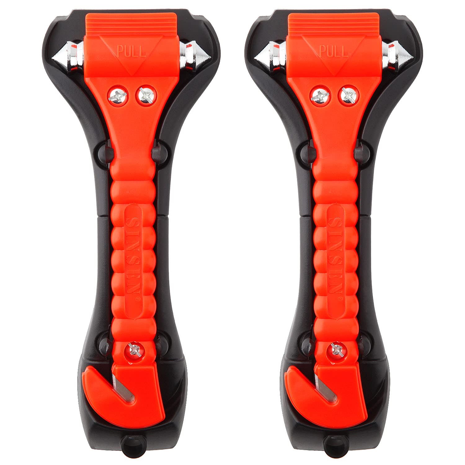 SINSEN Car Safety Hammer Set of 2 Emergency Escape Tool 2 Pack, Classic Red