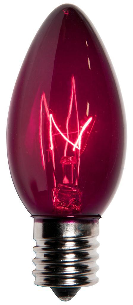 Box of 25 C9 Purple Triple Dipped Transparent Indoor/Outdoor Christmas Bulbs
