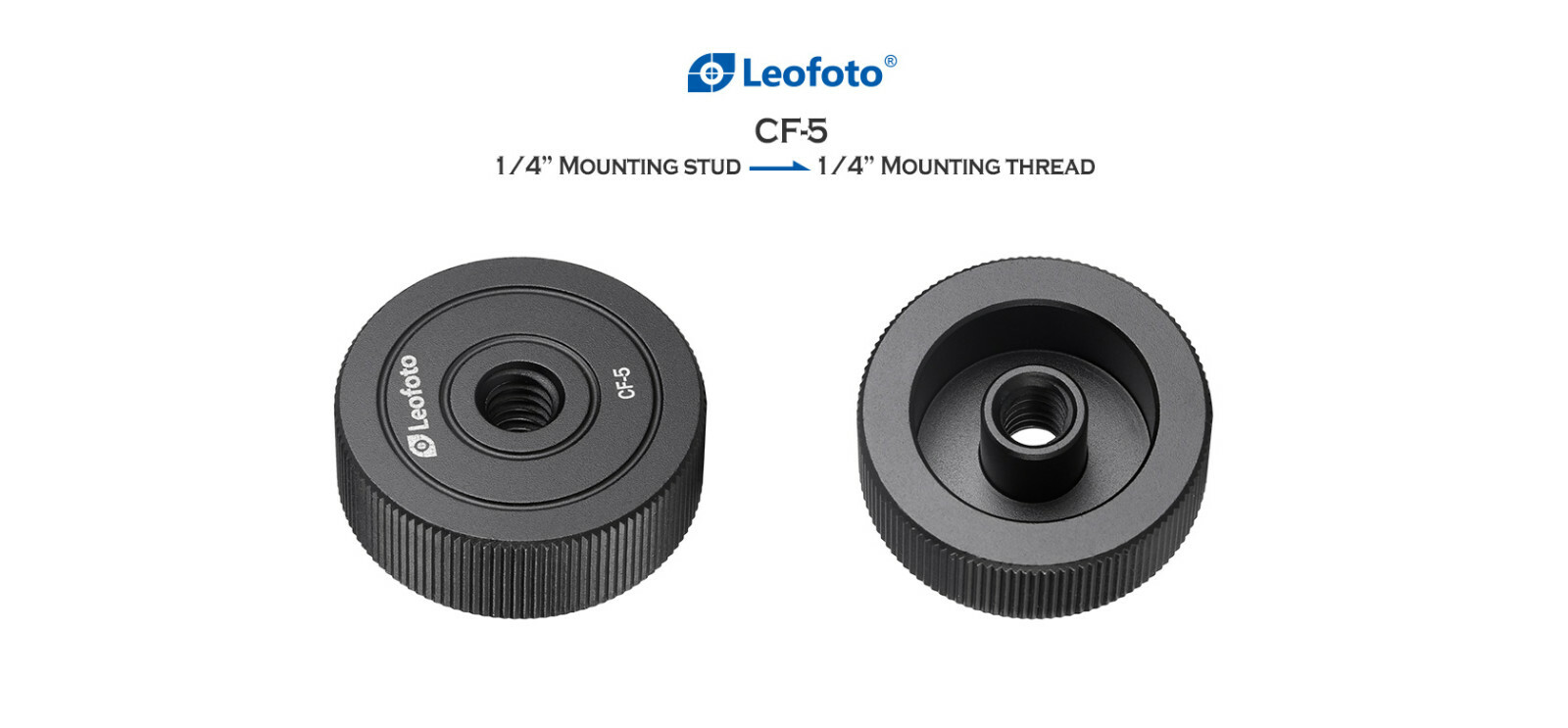 【Leofoto USA】Leofoto CF-5 Male 1/4" to Female 1/4" Adapter Accessory
