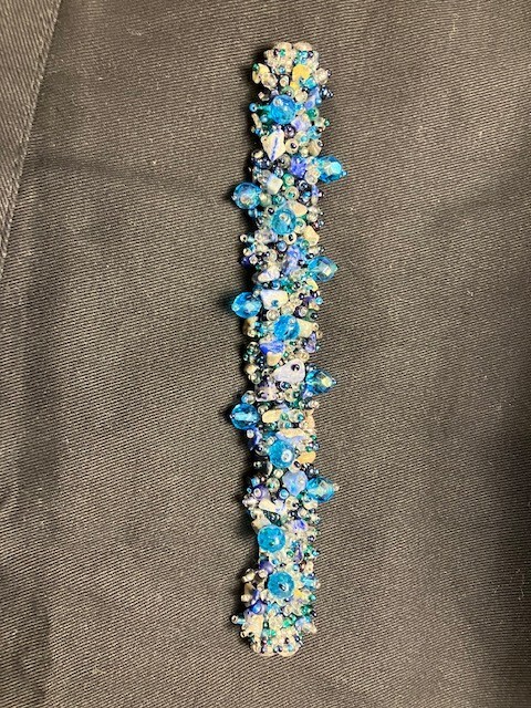 Aqua beaded confetti bracelet