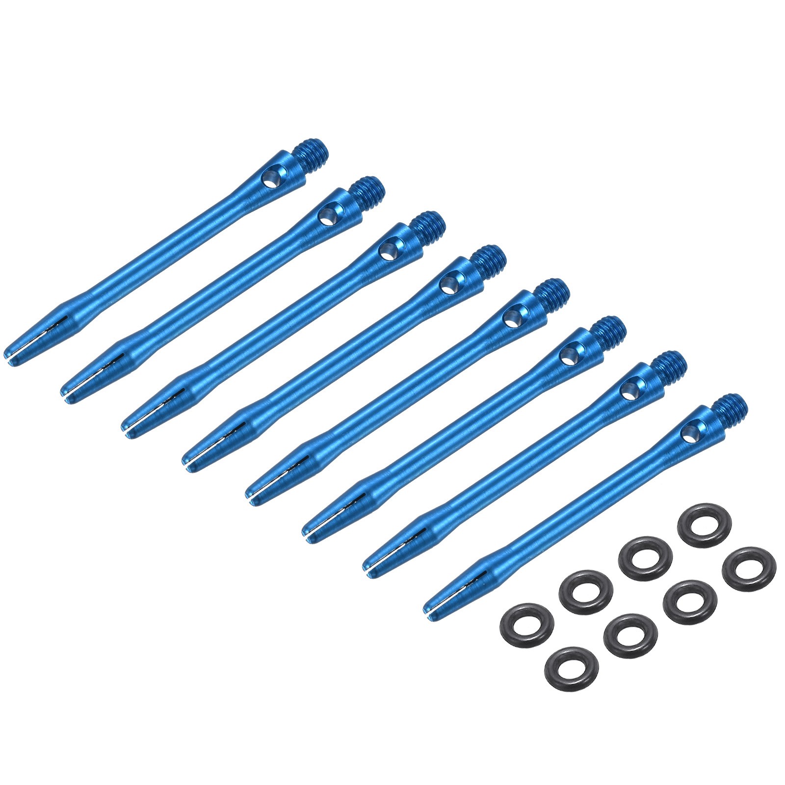 8Pcs 2BA Aluminum Dart Shafts for Steel Tip with Rubber Rings, 48mm Sky Blue