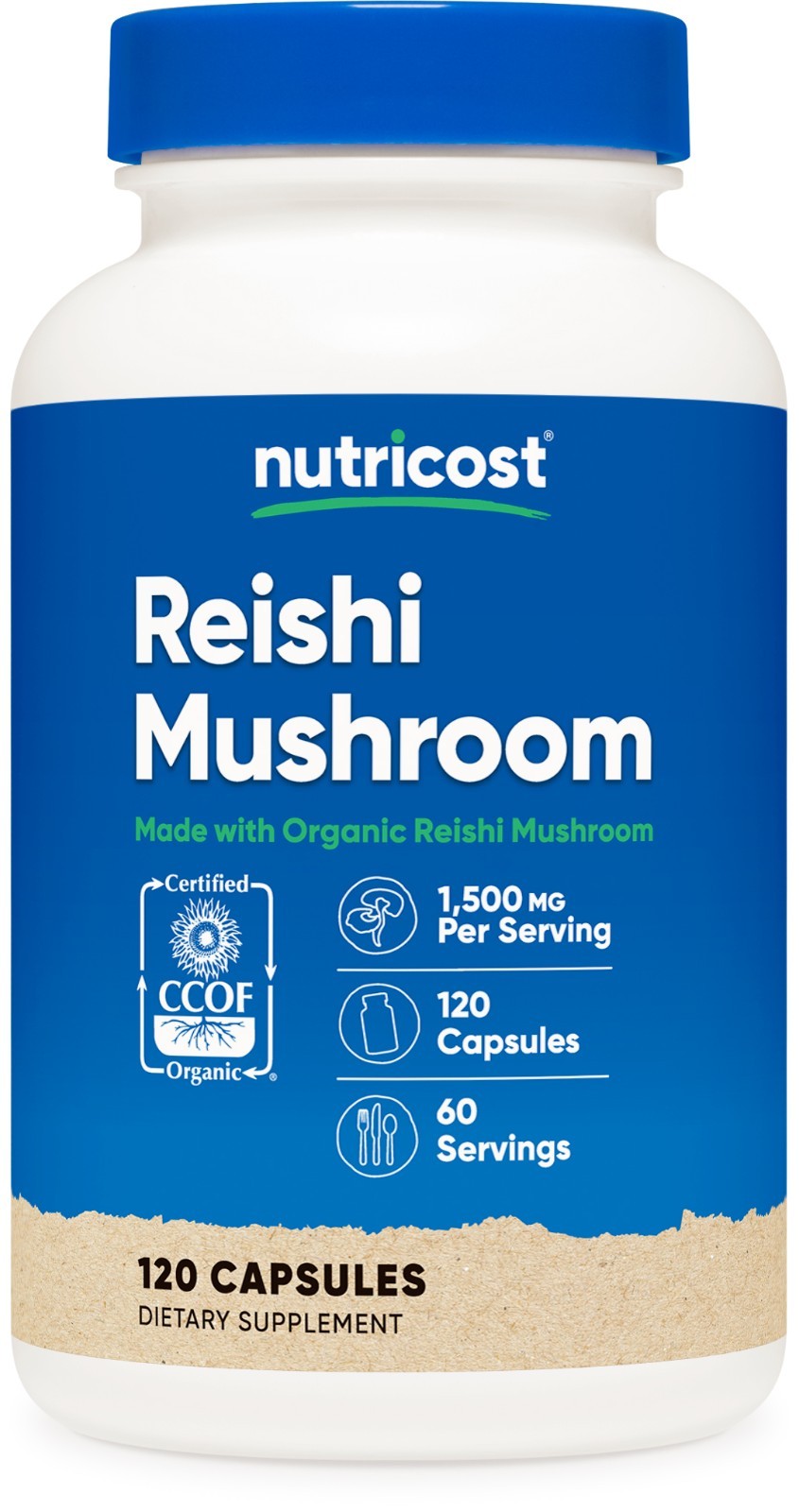 Nutricost Reishi Mushroom Capsules 1500mg, 60 Servings, Made with Organic Reishi