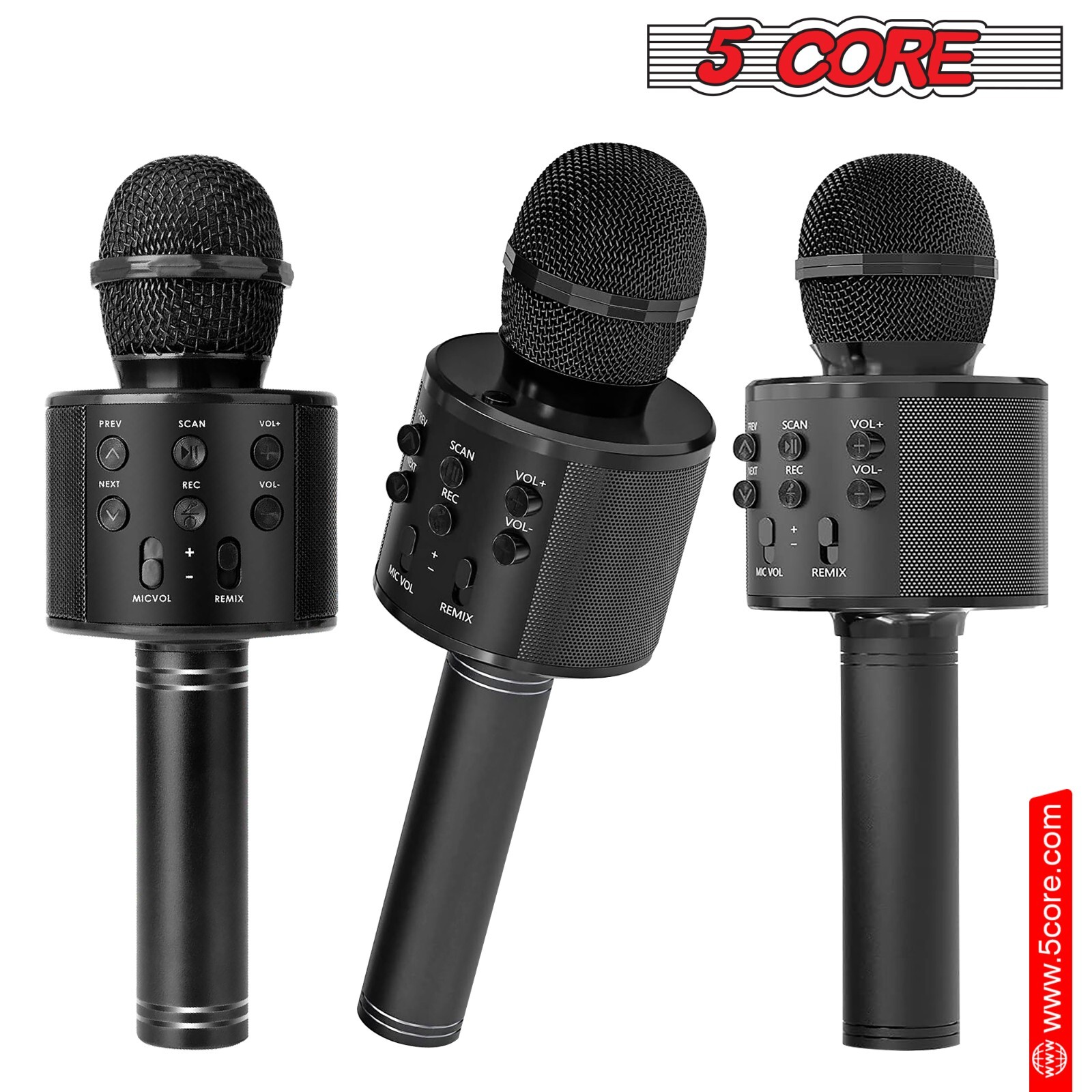 5Core Wireless Karaoke Microphone Bluetooth Mic Portable Handheld Microfonos
