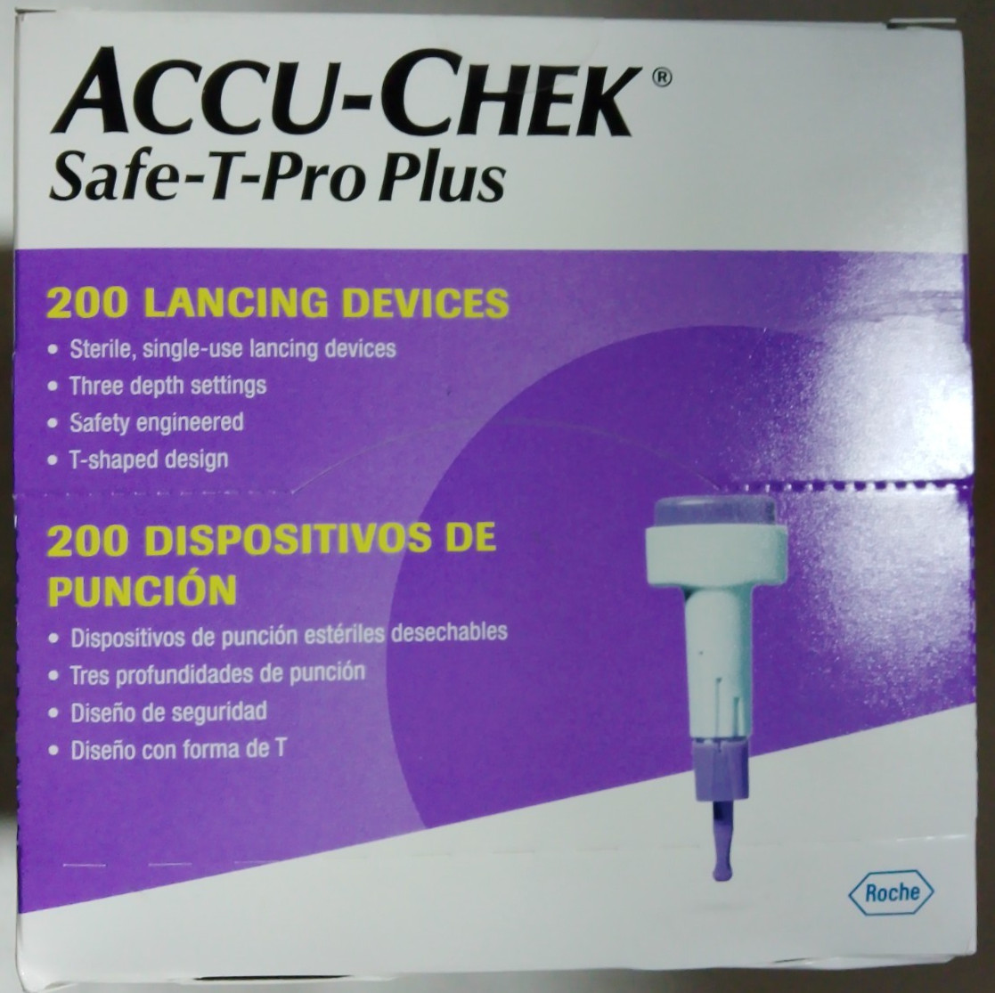 Accu-Chek Safe-T-Pro Plus Lancing Devices Three Depth Settings 23 Gauge -200/Box