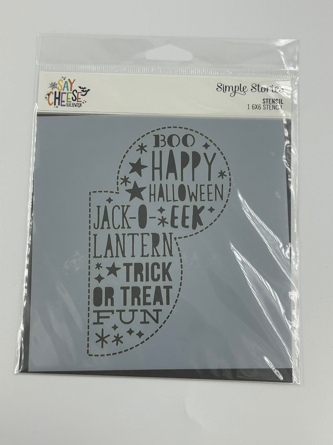 Simple Stories Say Cheese Halloween Stencil 6x6 Jack-O-Lantern Trick or Treat