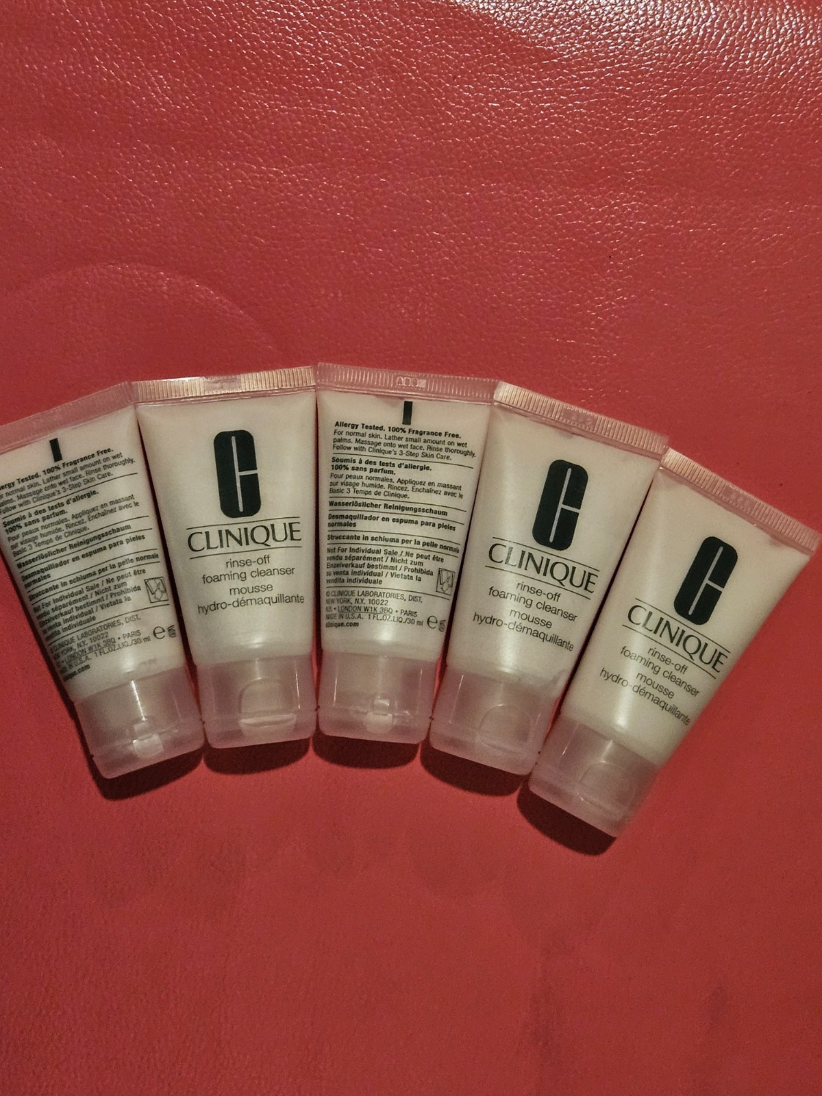 5x Clinique Rinse Off Foaming Cleanser ~ 1 oz/30ml each~normal skin~new