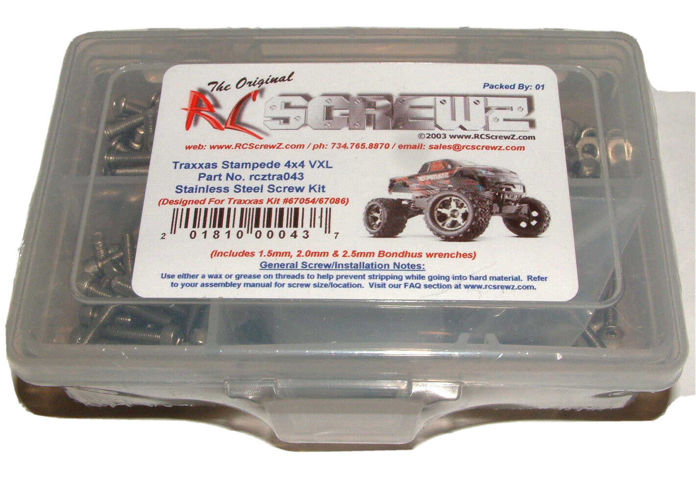 TRAXXAS STAMPEDE 4x4 VXL  RC SCREWZ STAINLESS STEEL SCREW SET TRA043