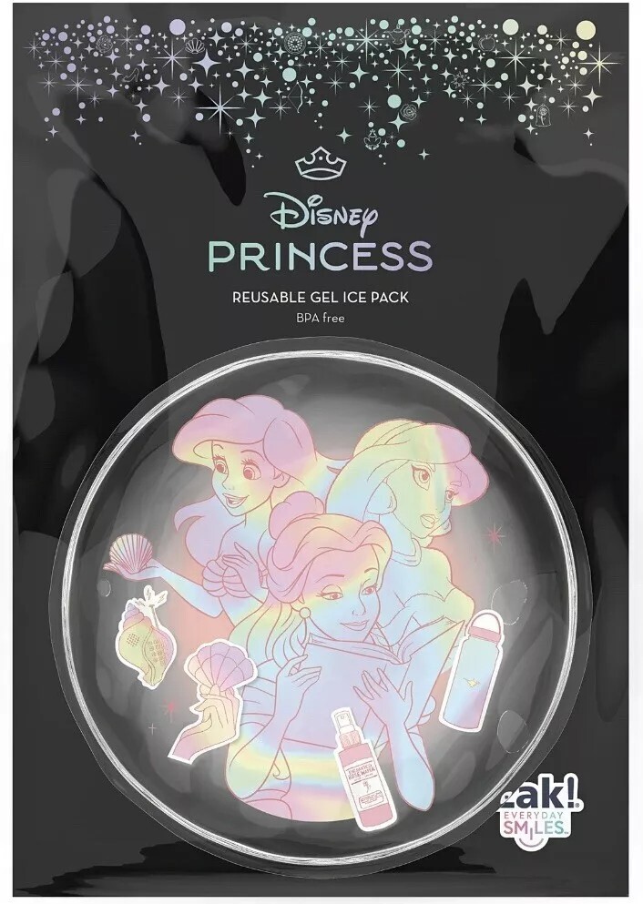 Disney Princess Ariel Belle Jasmine Reusable Gel Ice Pack 4.3” BPA Free NIP