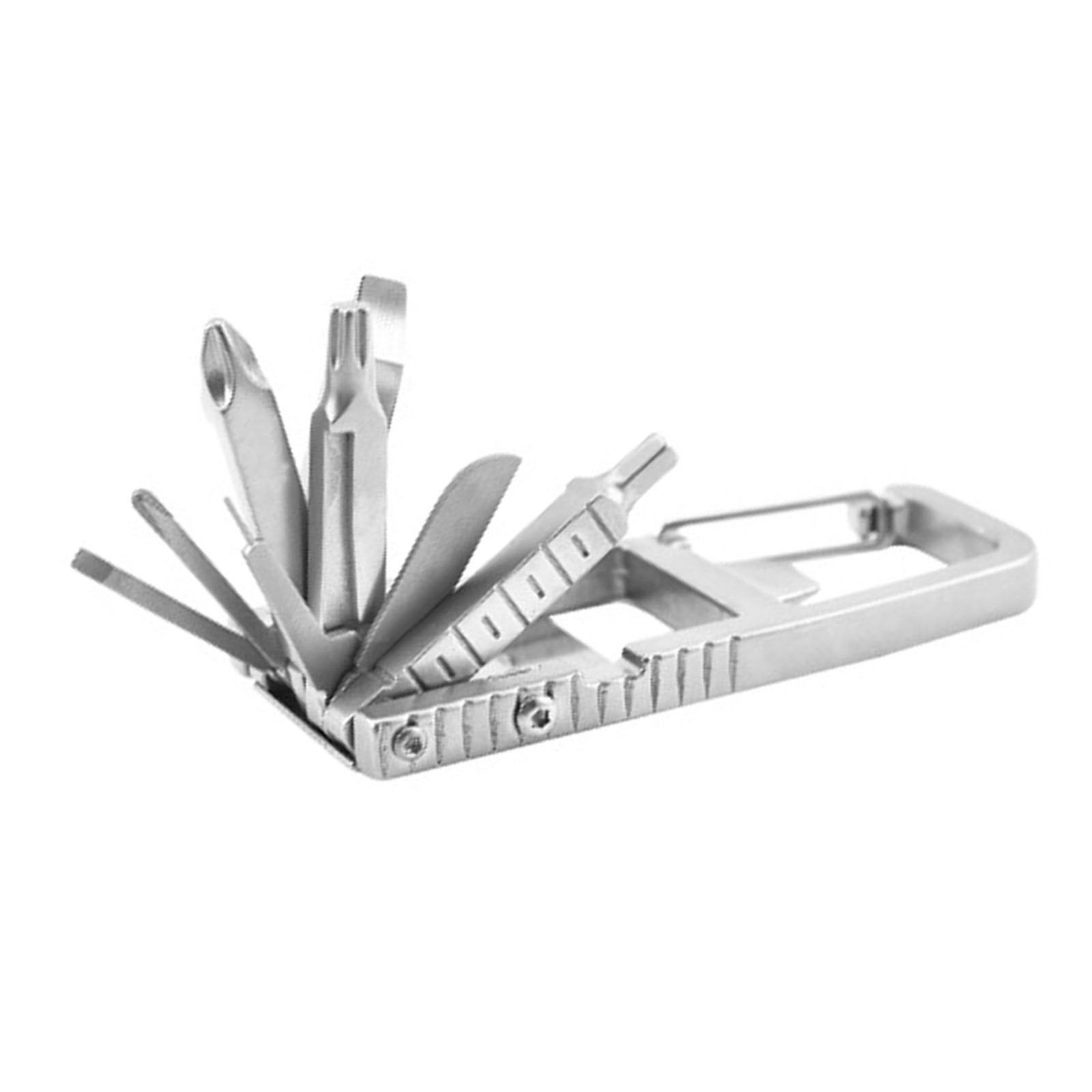 Stainless Steel 12-in-1 Folding Multitool – Bits, Opener, Card Remover