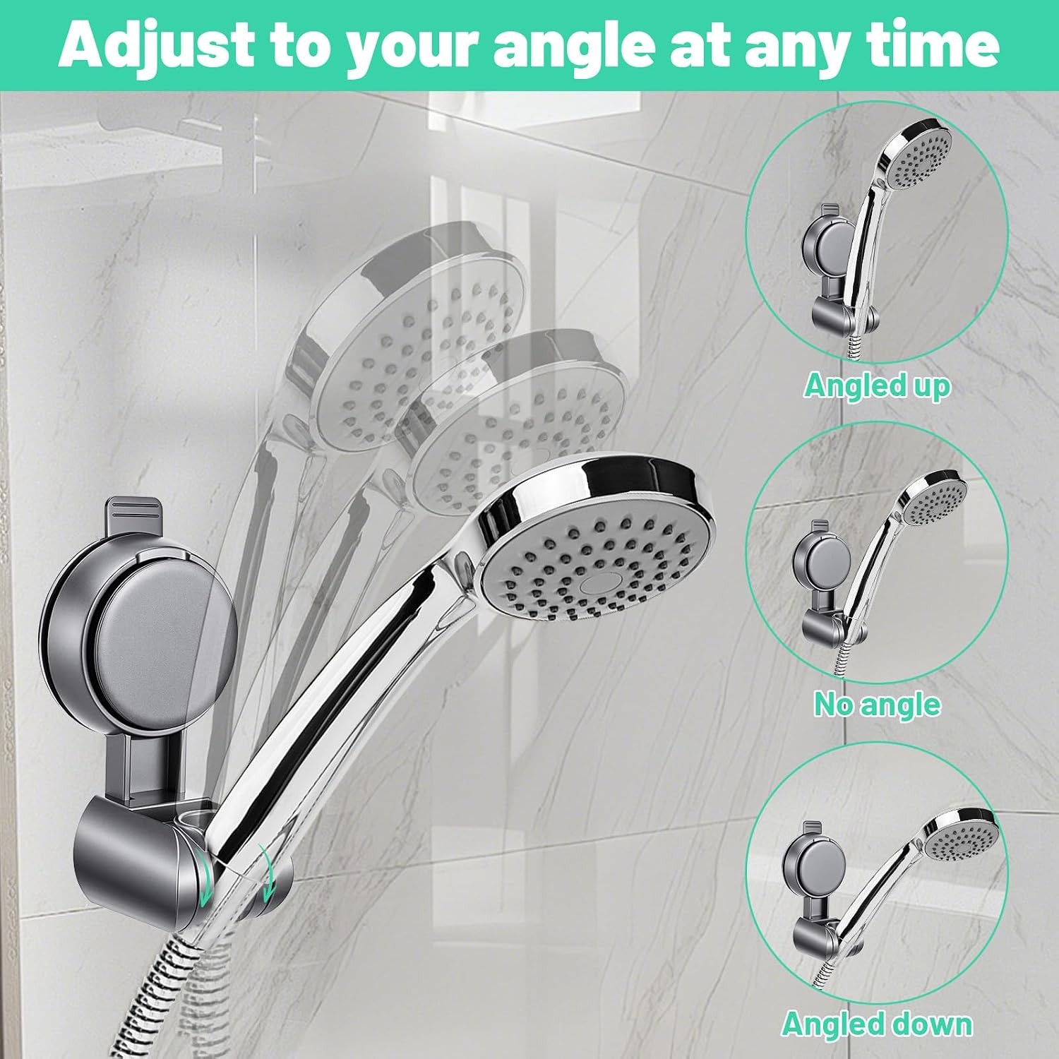 Shower Head Holder Suction , Rotatable and Adjustable Shower Head Holder
