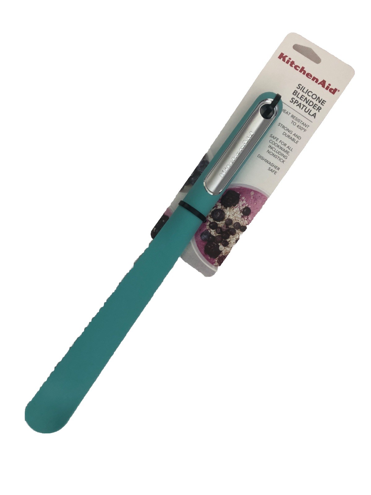 New KitchenAid Silicone Safe for Nonstick Aqua Sky HAQA Narrow Jar Spatula