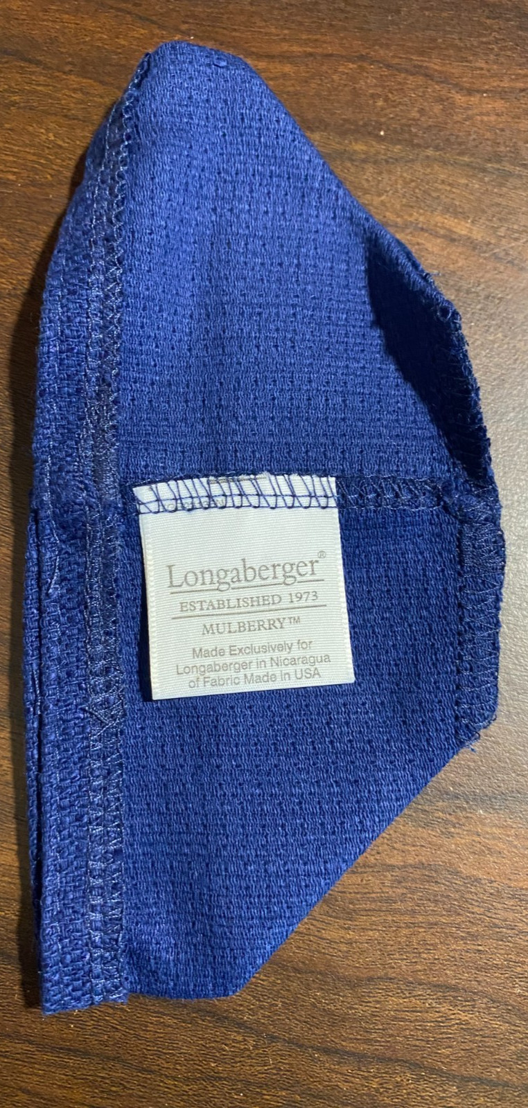 Longaberger Mulberry Basket Fabric Liner - Indigo #23136144 NEW -Free Shipping