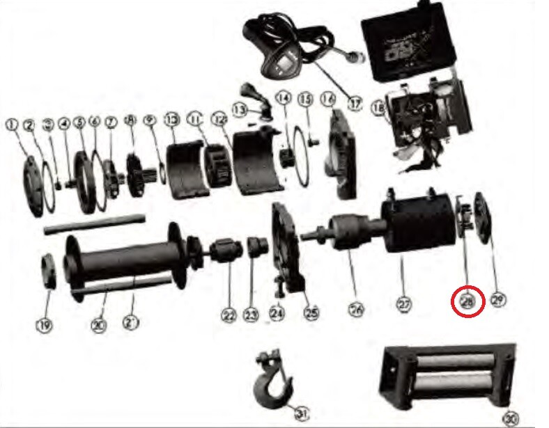 Smittybilt 97210-28 Carbon Frame & Brush Assy For XRC10 Winch