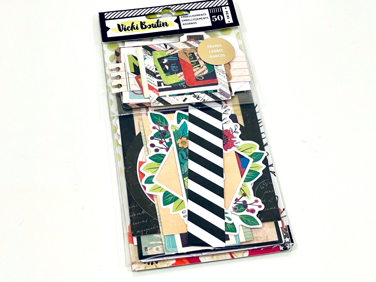 AMERICAN CRAFTS VICKI BOUTIN FRAMES & EMBELLISHMENTS CELEBRATE TODAY 50 PCS