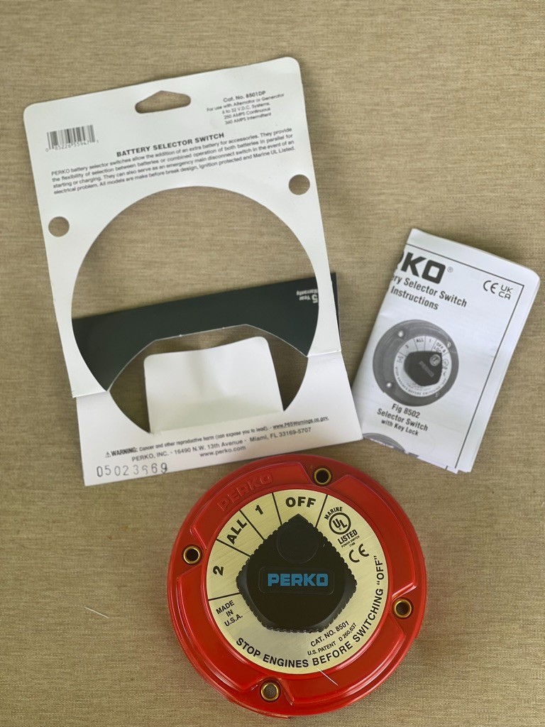 Perko 8501DP Marine Dual Battery Selector Switch for Boat/RV Motor