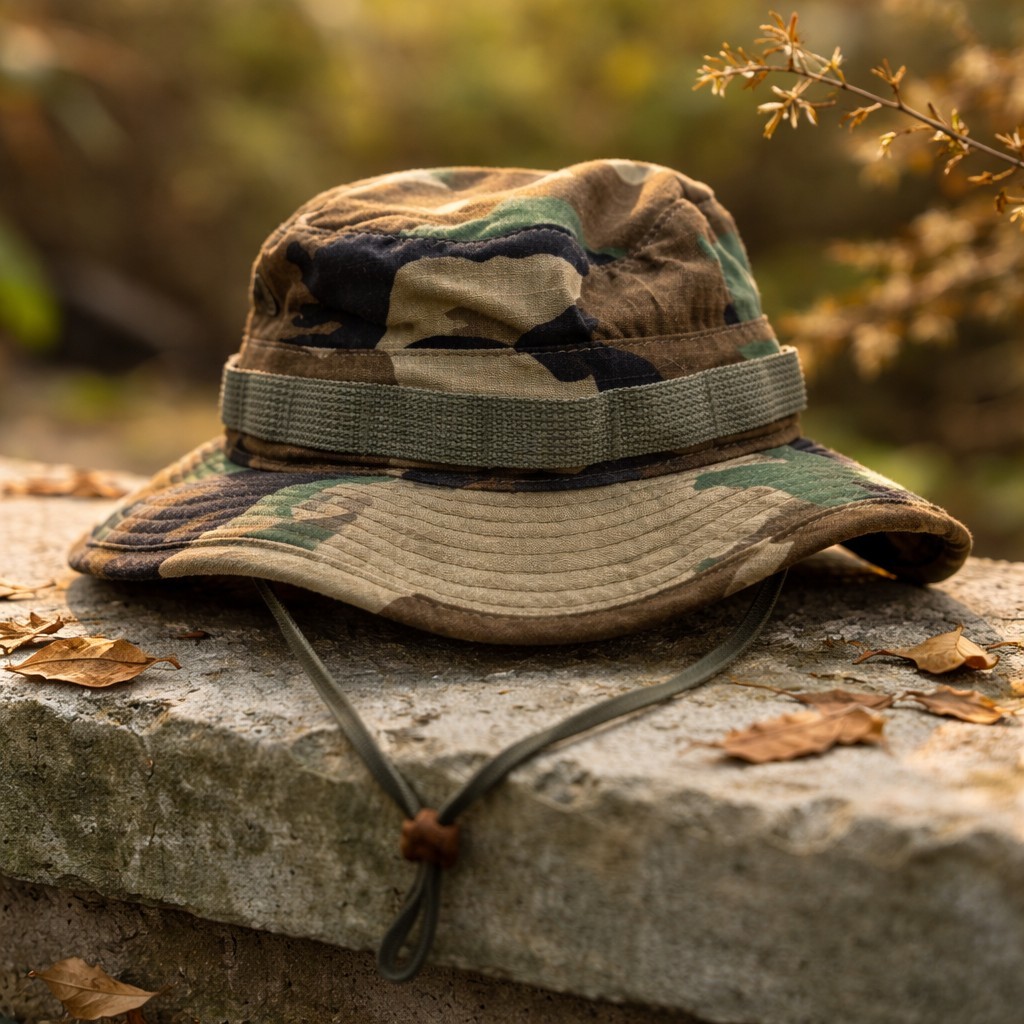2015 Propper Boonie Hat Men Size 7 1/4 Green Woodland Camo Military 100٪ Cotton