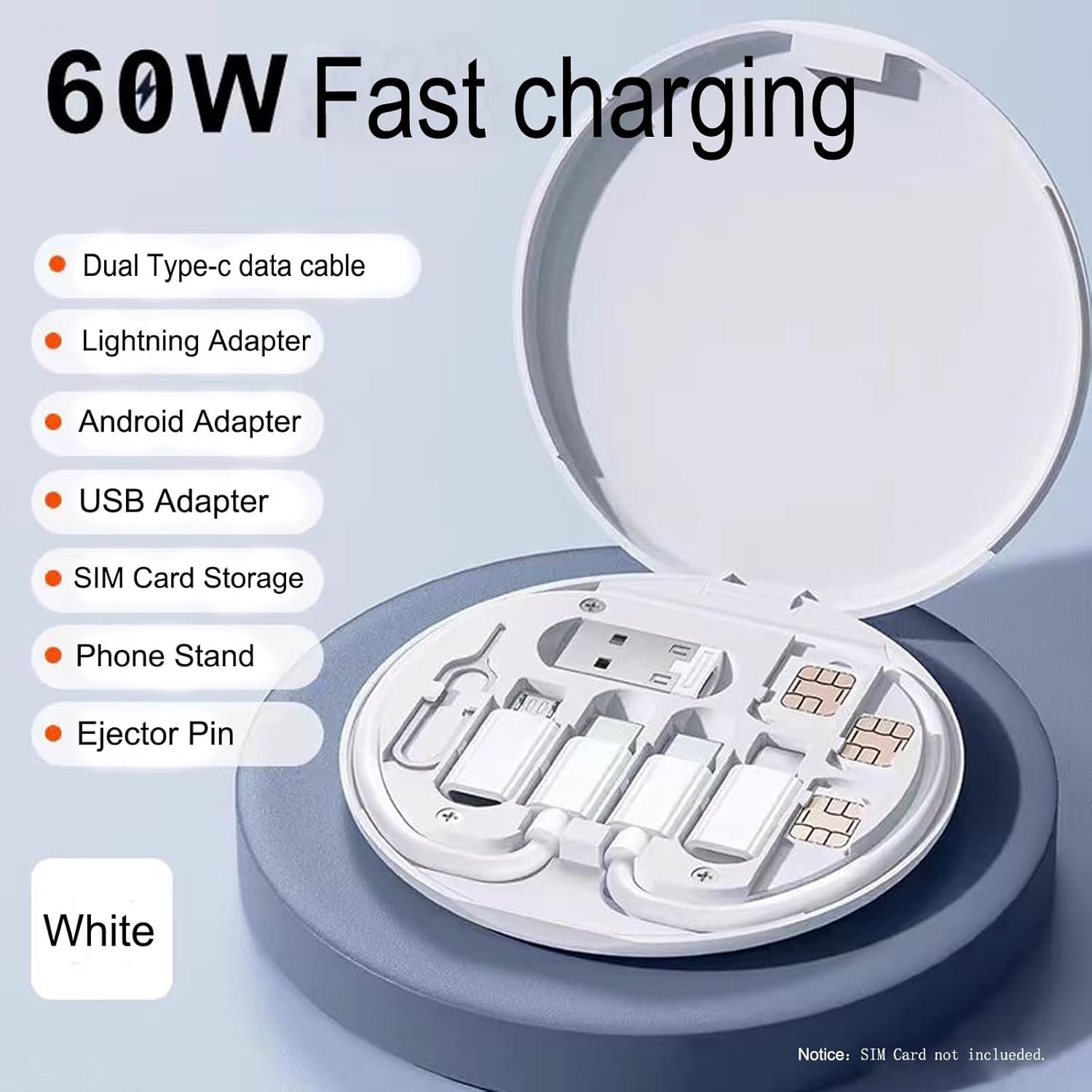 Elegantly Compact Multifunctional Data Cable Storage Box for USB-C & Micro-USB