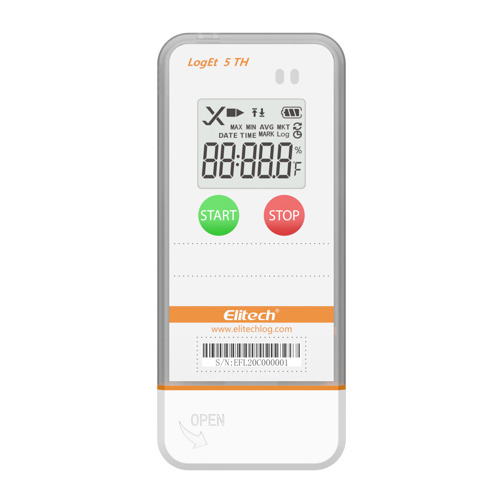Elitech Reusable Temperature Humidity Data Logger-22°F~158°F, 0~100%RH, LogEt5TH
