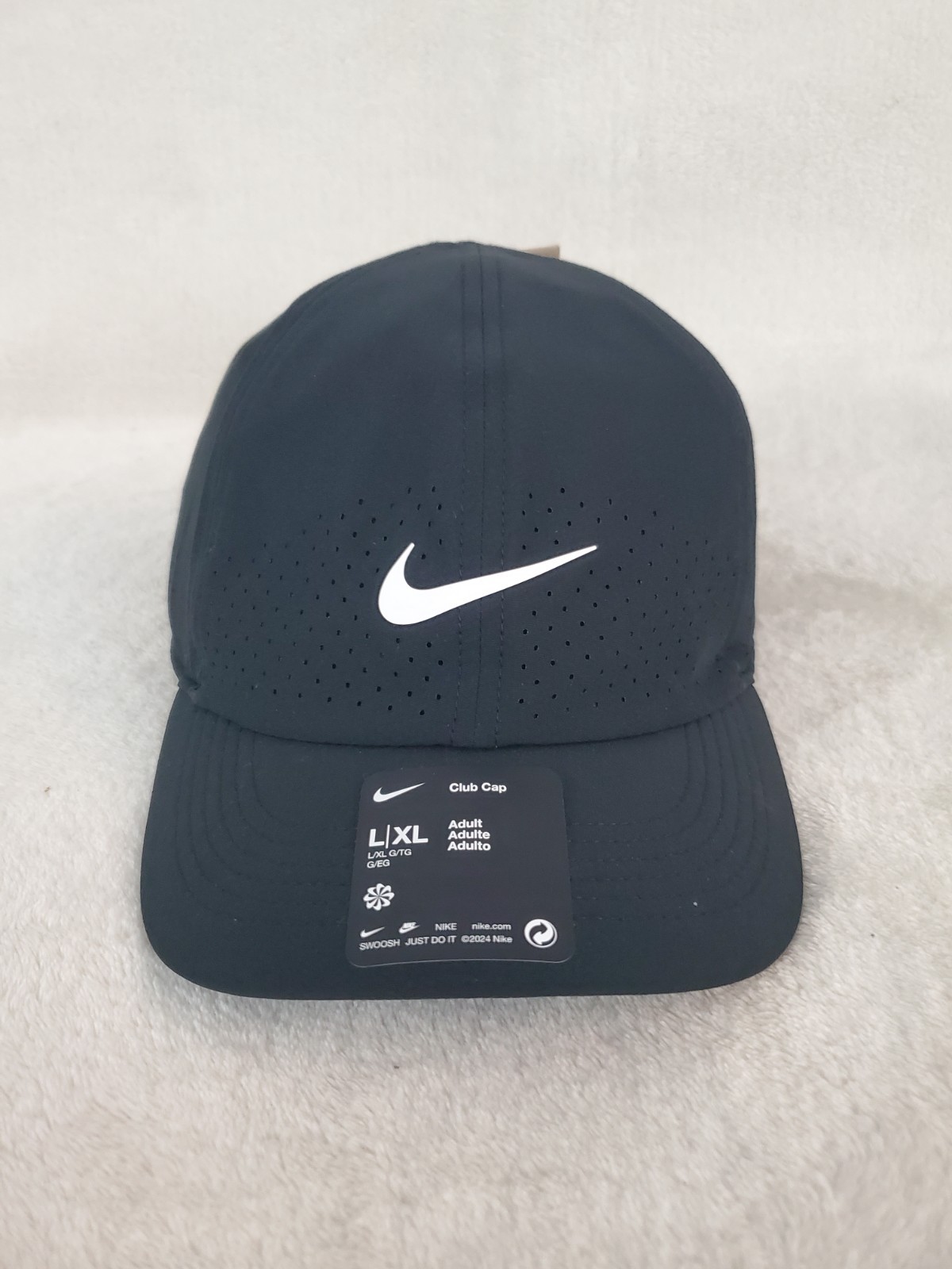 NIKE CLUB CAP TENNIS MENS LARGE X-LARGE STRAPBACK HAT BLACK FB5598 010 DRI-FIT
