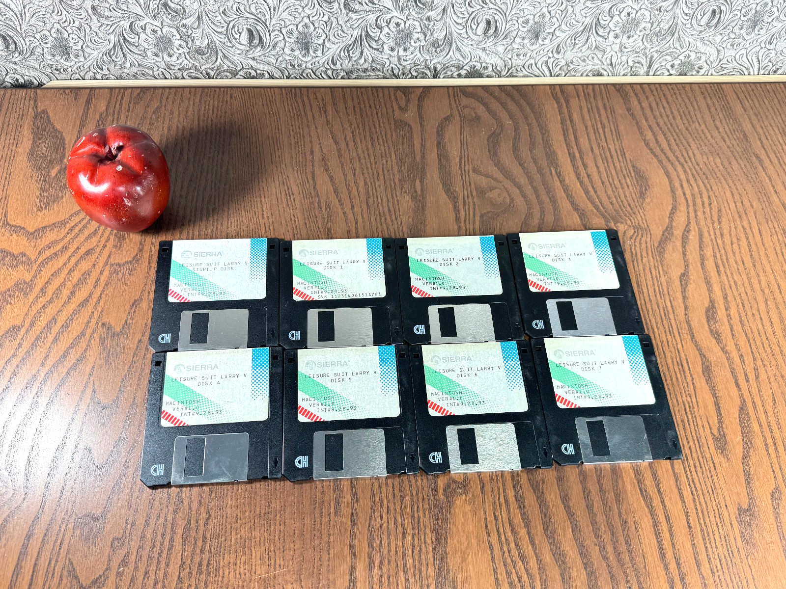 Vintage Apple Computer Macintosh Software Disks Sierra Leisure Suit Larry V Game