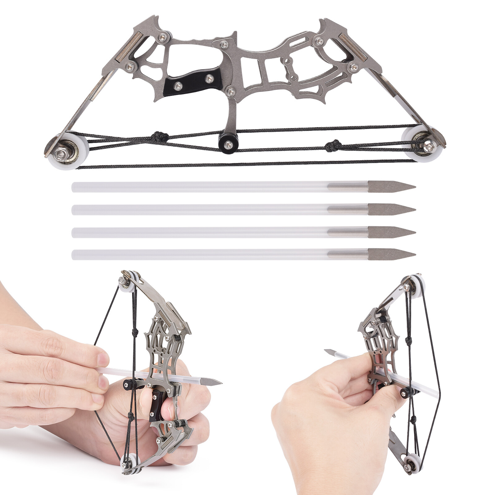 MINI Bow Archery Compound Bow w/12 Arrows for Hunting Shoot Target Practise