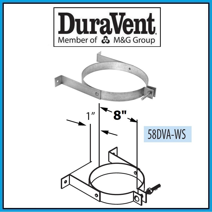 DURAVENT DirectVent Pro - 5" x 8" Galvanized Wall Strap  #58DVA-WS
