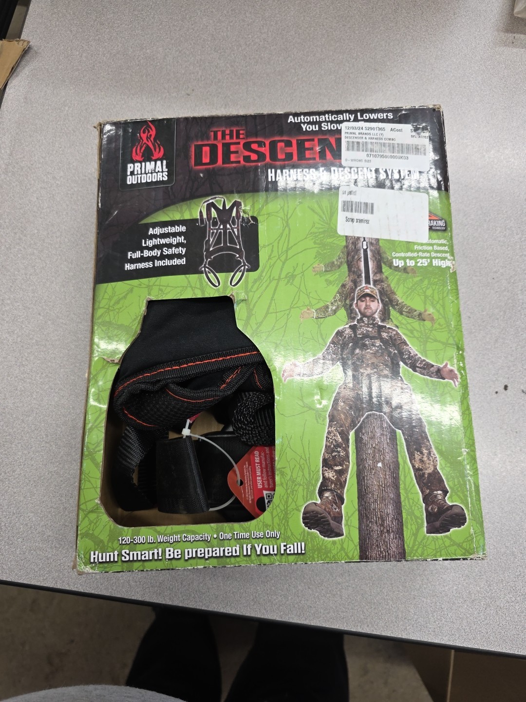 Primal Tree Stands Descender Device and Full Body Harness (Model: PTDC-901).