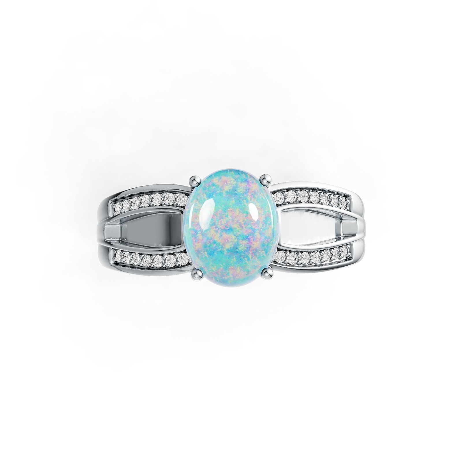 Sterling Silver Semi Mount Ring Setting Oval OV 10X8mm Cabochon