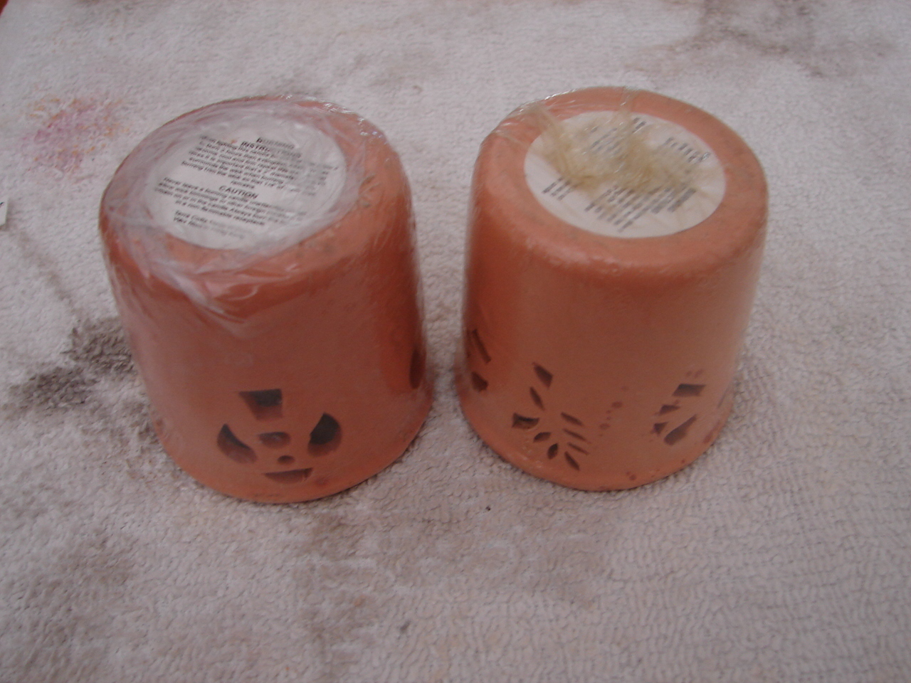 Lot Of Two (2) Terra Cotta Candles Holy Angel Spirit Resin