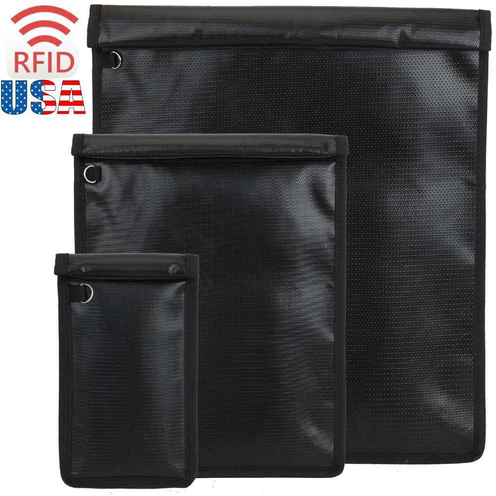 Faraday Bag Fireproof Waterproof Resistant Anti-Theft Pouch Case Signal Block US